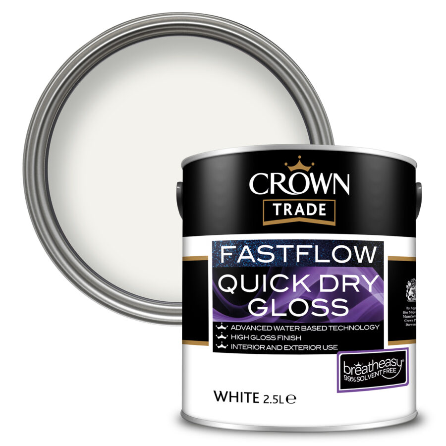 Crown Trade Fastflow Quick Dry Gloss 2.5L White