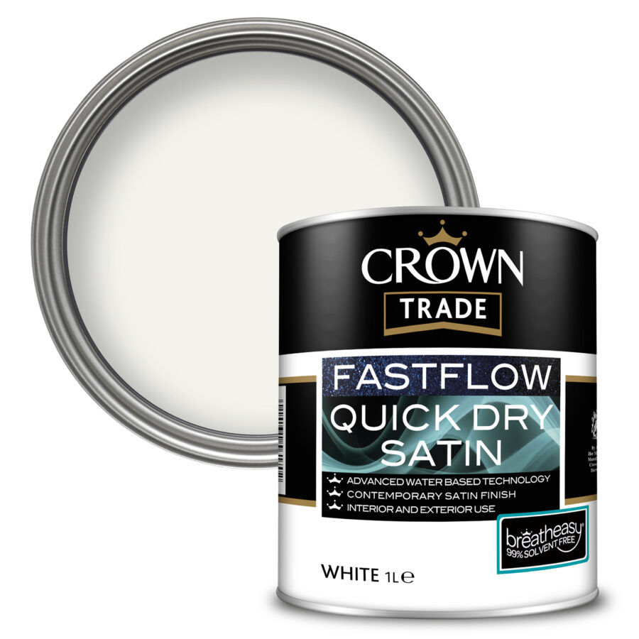 Crown Trade Fastflow Quickdry Satin 1L White