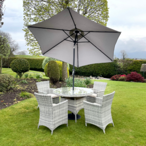 Capri 4 Seater Garden Furniture Set with Parasol