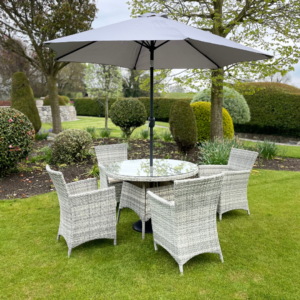 Capri 4 Seater Garden Furniture Set with Parasol - Image 2