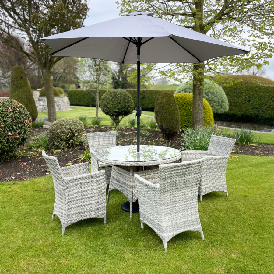 Capri 4 Seater Garden Furniture Set with Parasol - Image 2