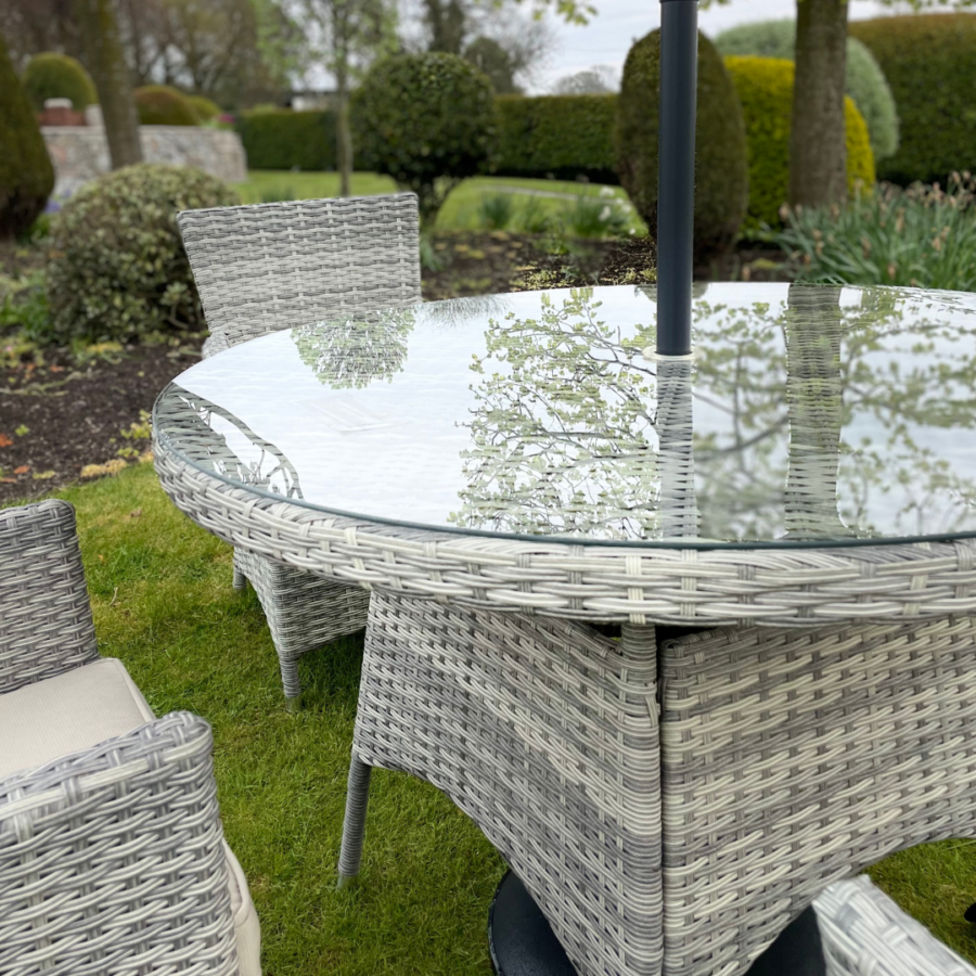 Capri 4 Seater Garden Furniture Set with Parasol - Image 4