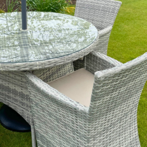Capri 4 Seater Garden Furniture Set with Parasol - Image 5