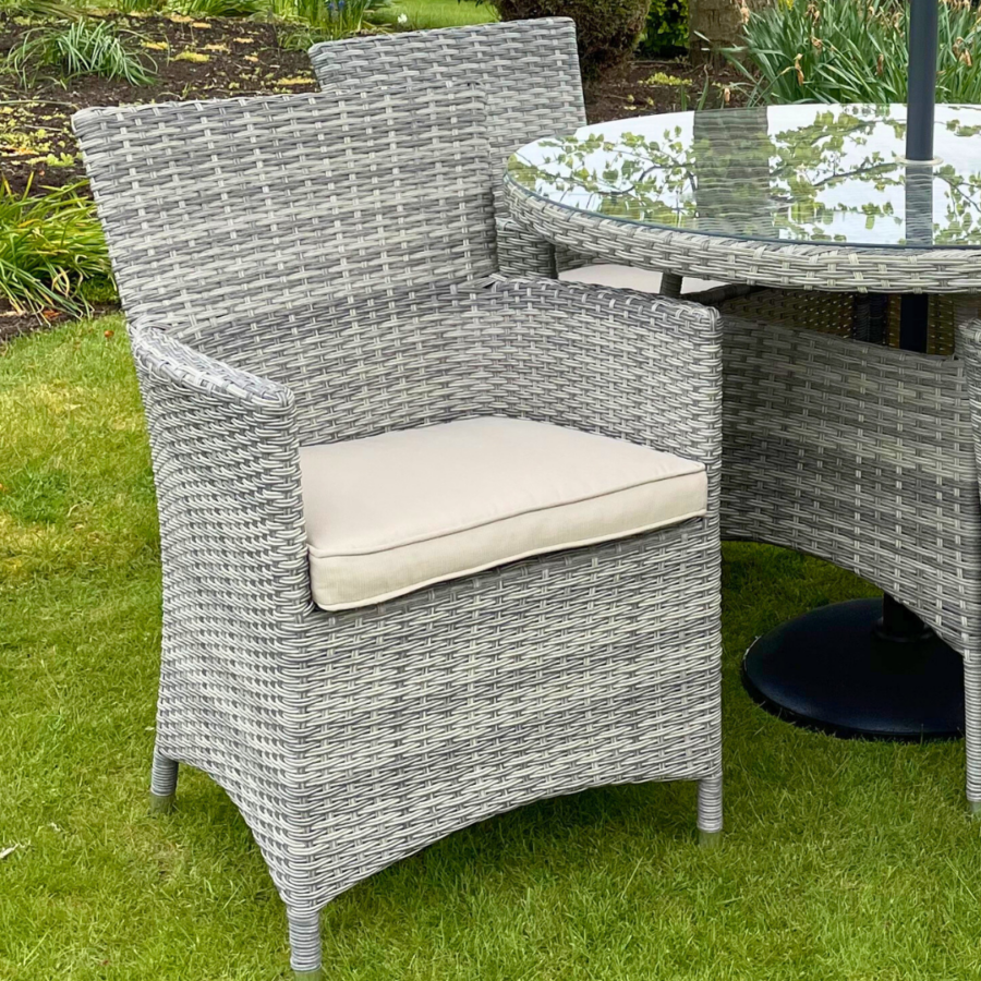 Capri 4 Seater Garden Furniture Set with Parasol - Image 6