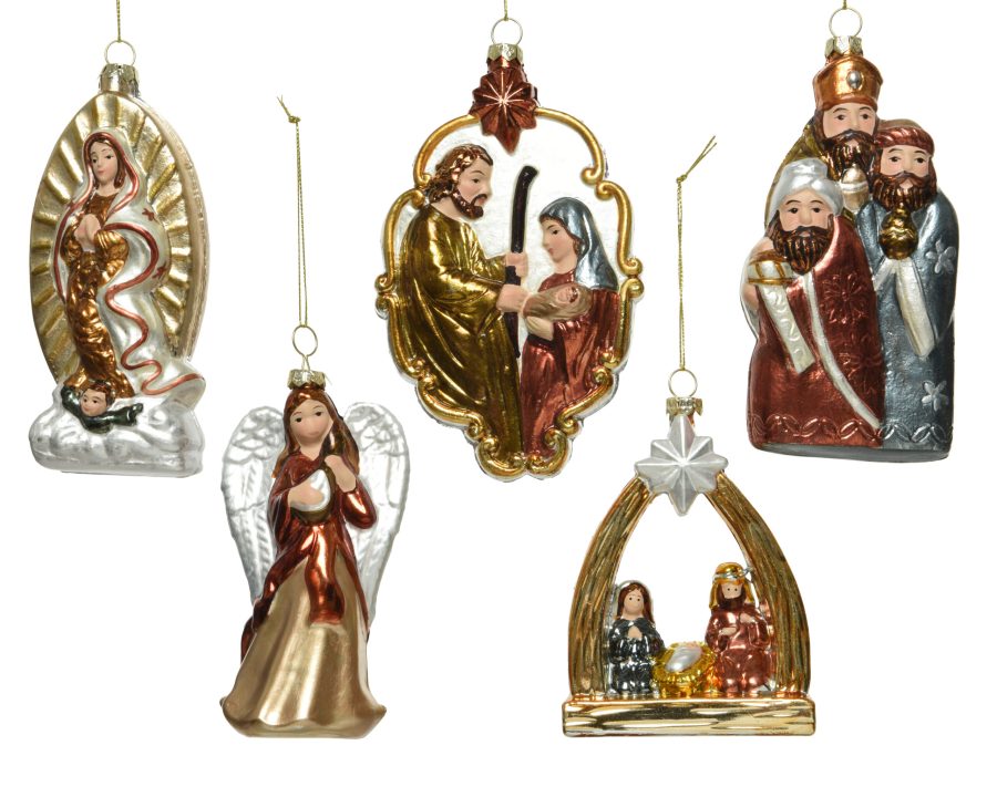 Nativity Figurine Bauble - Metallic