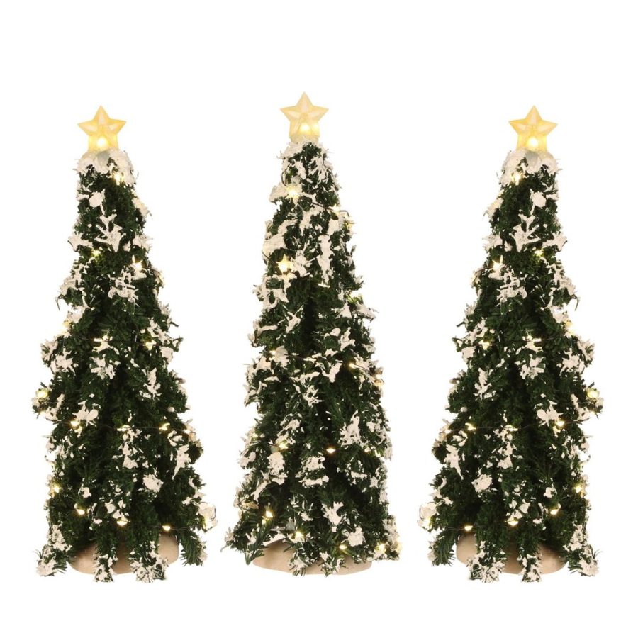 Snowy Conifer With Lights 3 Piece