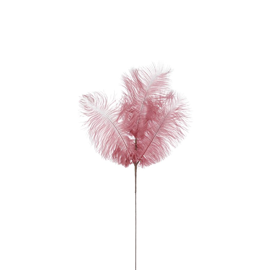 Dusty Pink Feather Pick Christmas Decoration