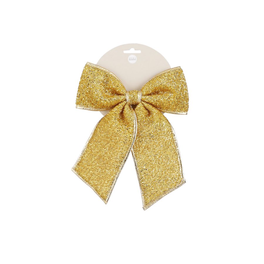 Small Gold Trim Bow Christmas Decoration