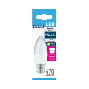 Status 5.5W BC LED Pearl Candle Bulb - Image 3