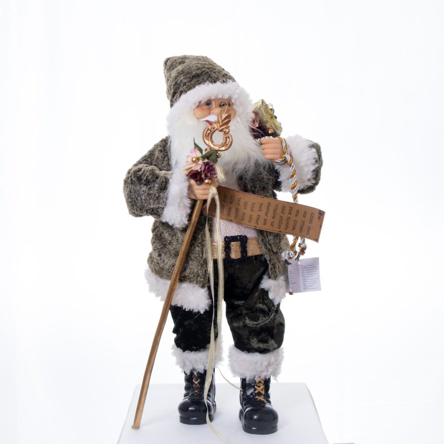 Santa Standing Cream & Green