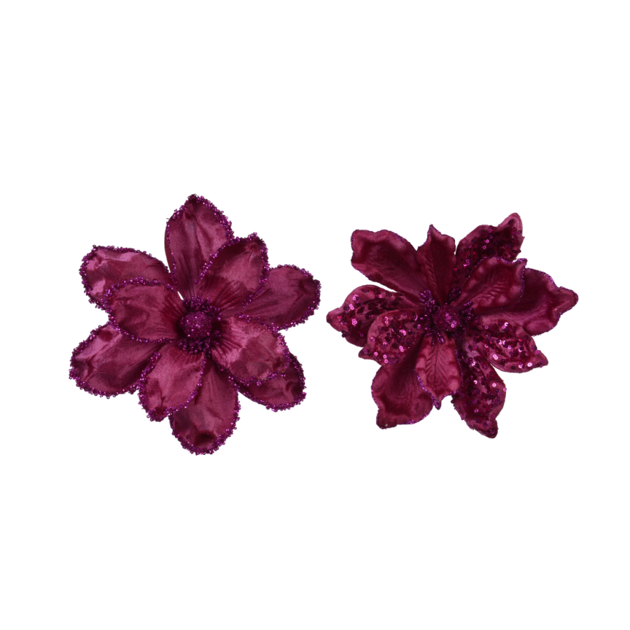 Burgundy Magnolia Velvet Flower
