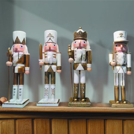 Three Kings Nutcracker - Large - White & Gold