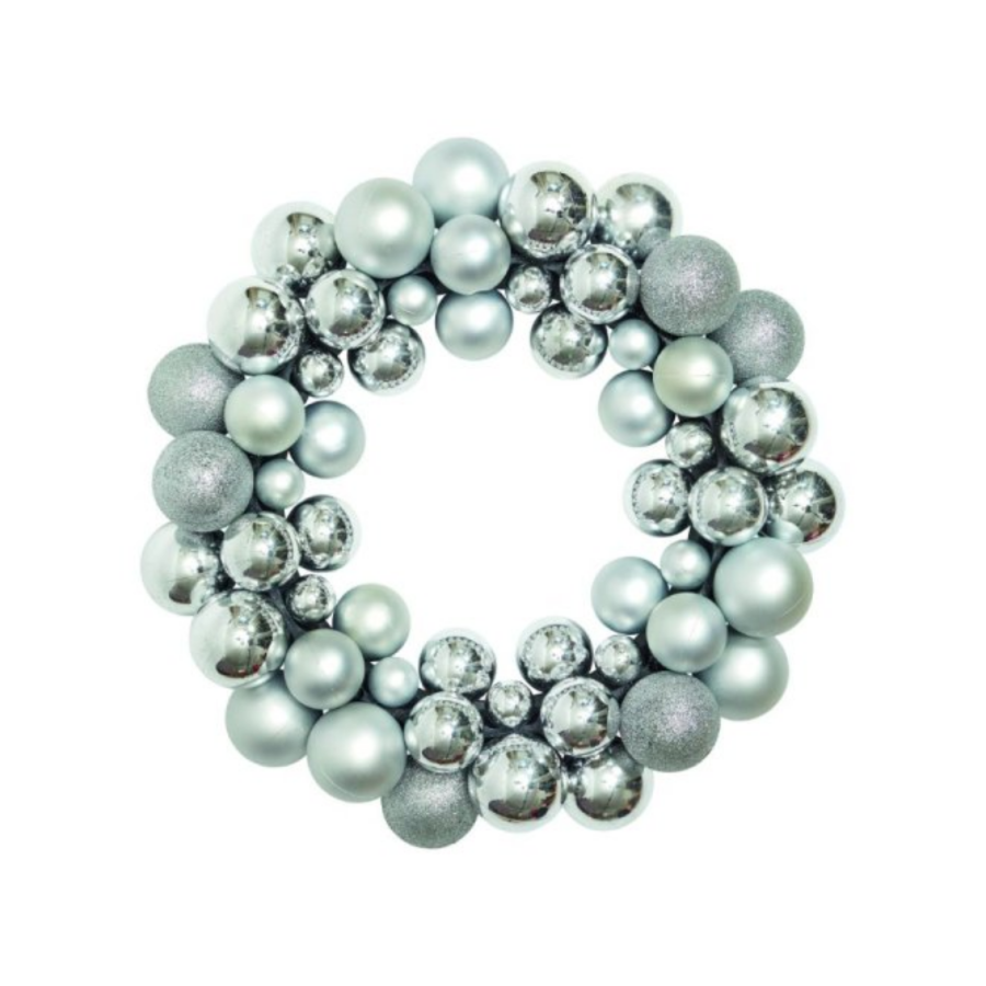 Three Kings Silver Bauble Wreath