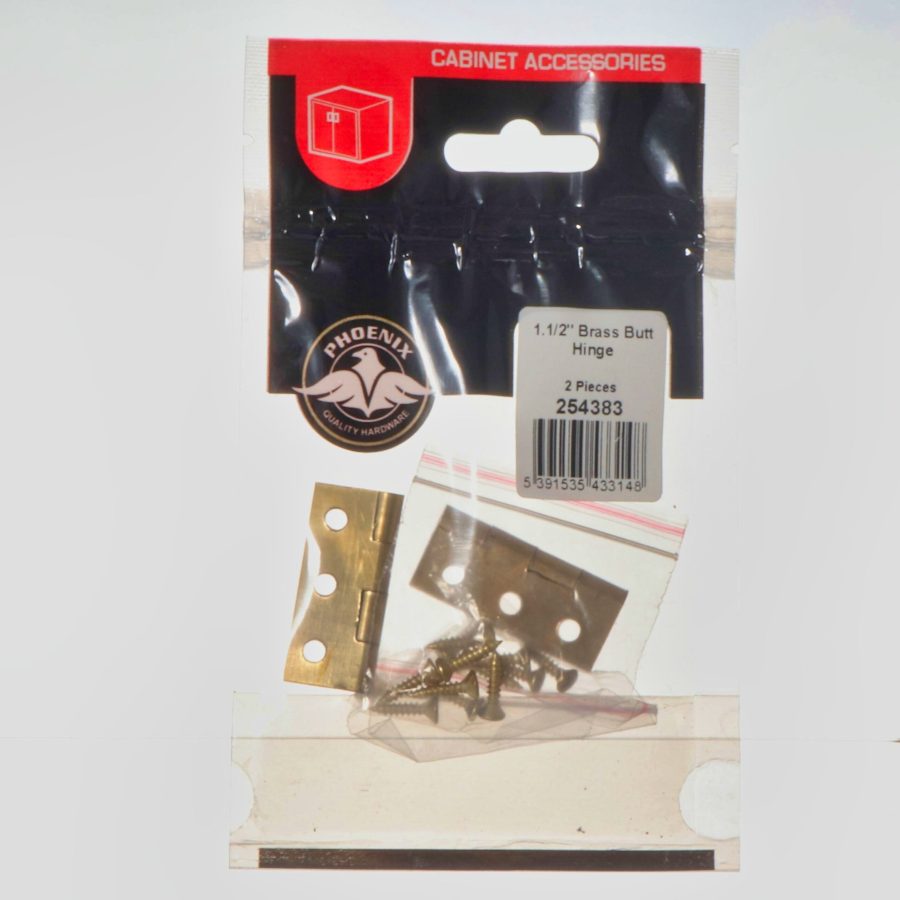 Phoenix 1 1/2" Brass Butt Hinge