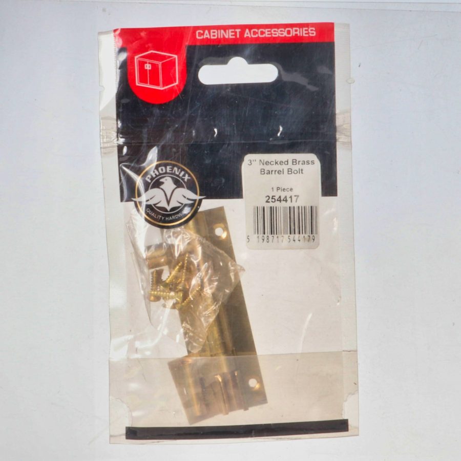 Phoenix 3" Necked Barrel Bolt - Brass