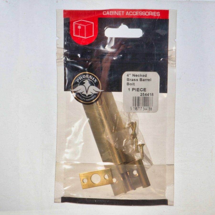 Phoenix 4" Necked Barrel Bolt - Brass