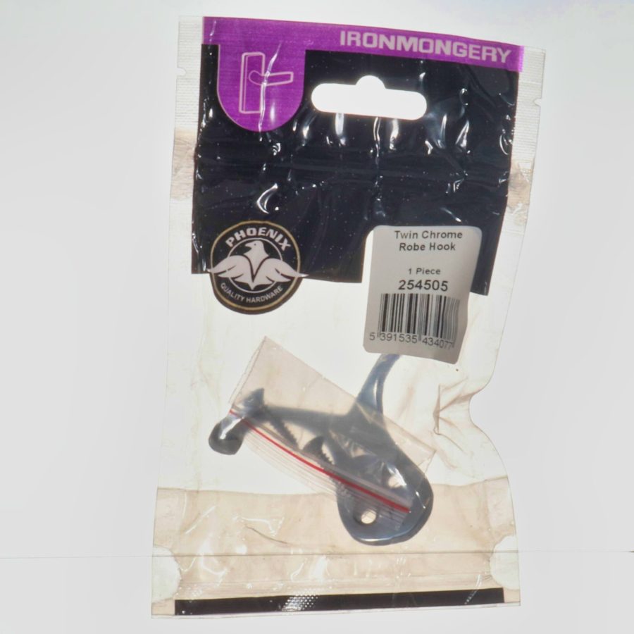 Twin Robe Hook - Chrome