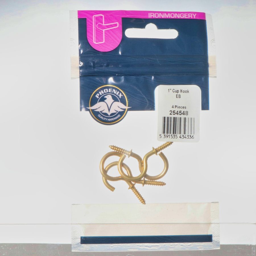 Phoenix 1" Cup Hook - EP Brass