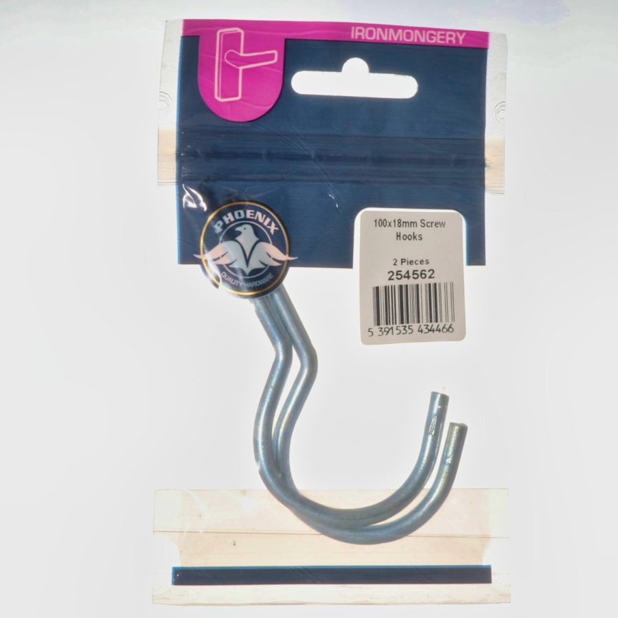 100x18mm Screw Hooks