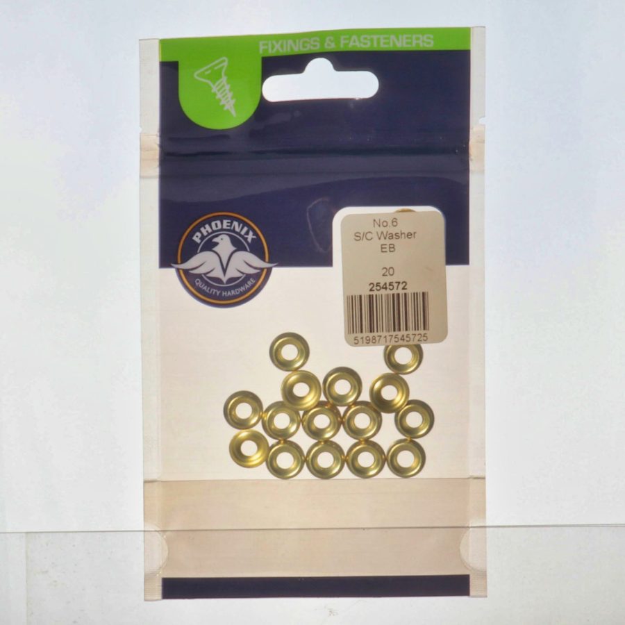 Phoenix No.6 S/C Washer - Brass Plated