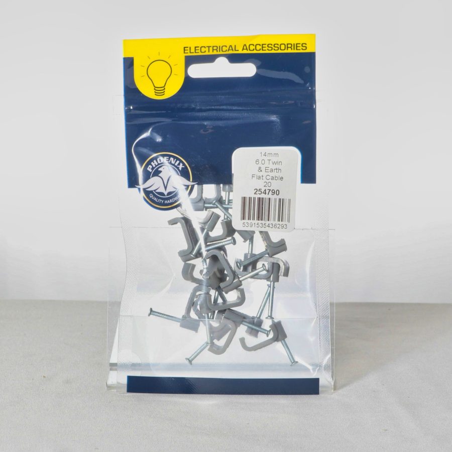 Phoenix Twin and Earth Flat 14mm Cable Clip
