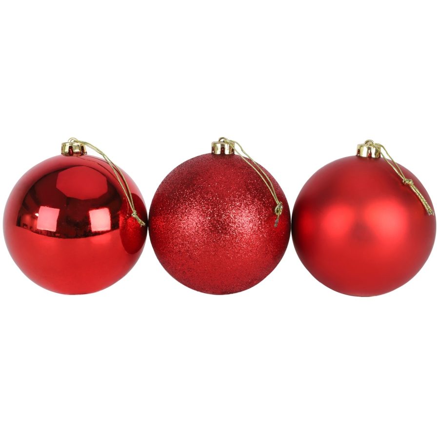 Large Shatterproof Red Christmas Bauble -3 Assorted Designs - Image 3