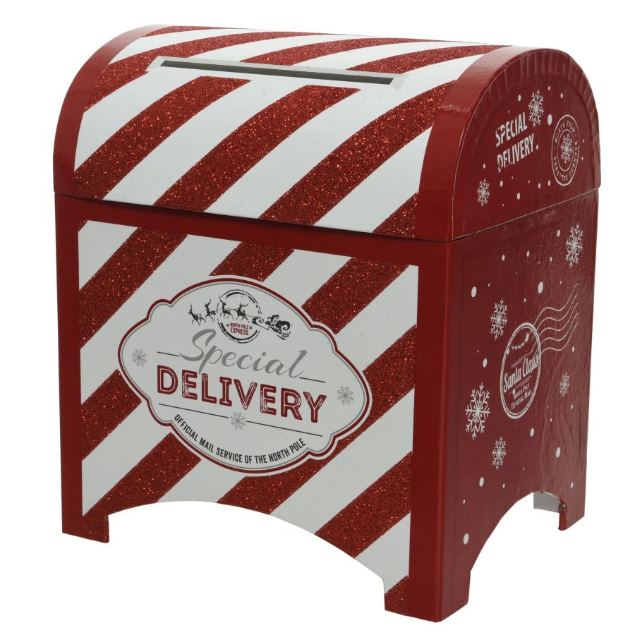 Red & White Christmas Mail Box Decoration