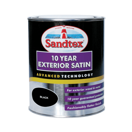 750ml Sandtex 10 Year Satin Black