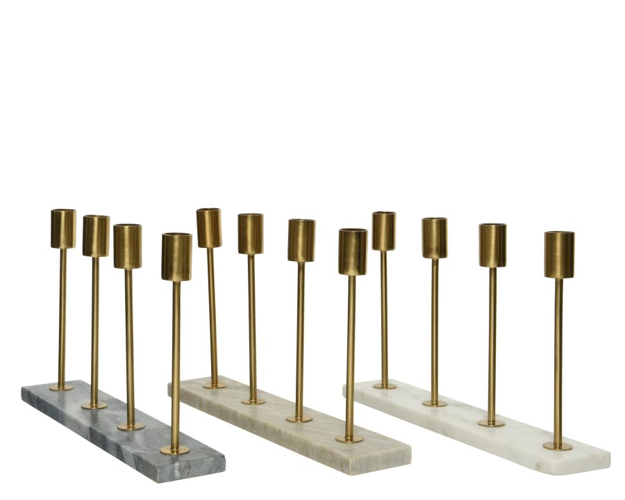 Marble & Gold Tapered Candle Holder
