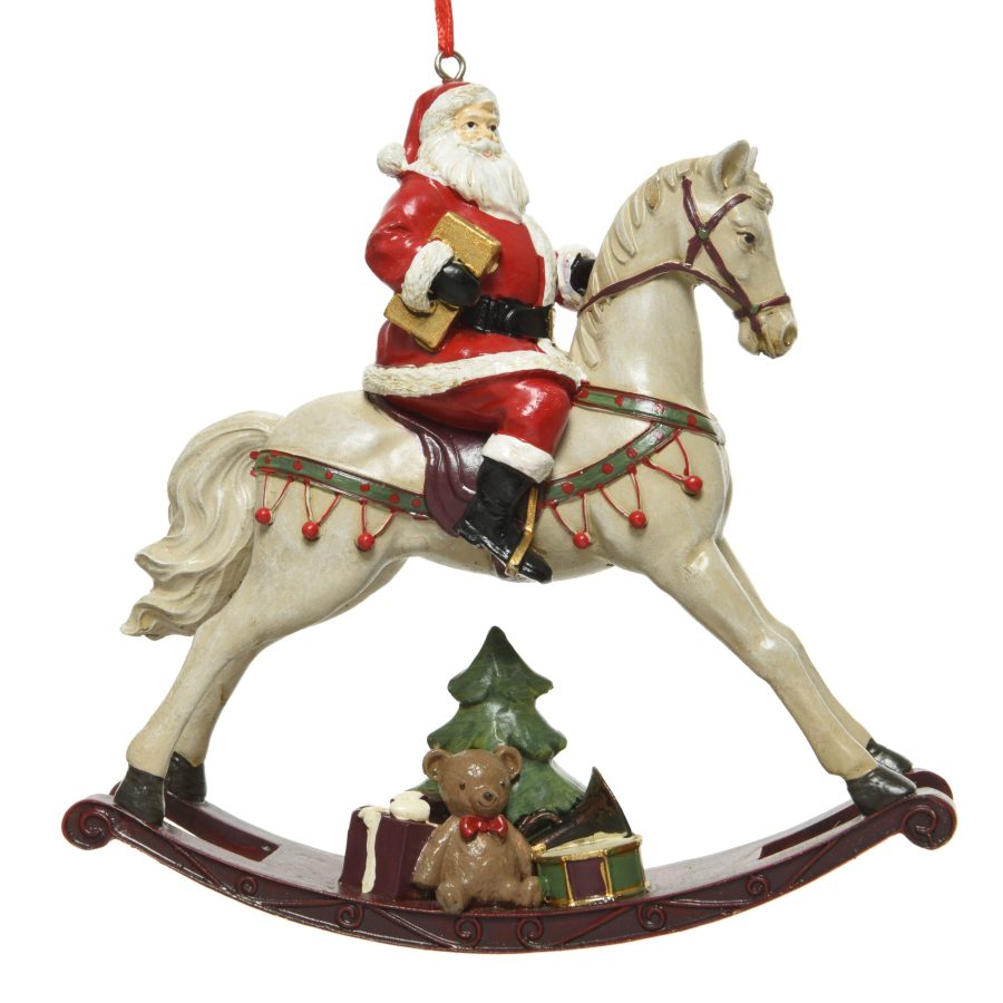 Santa Rocking Horse Christmas Ornament