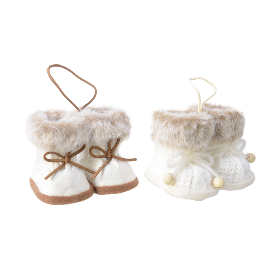 Faux Fur Snow Boots Hanging Decoration
