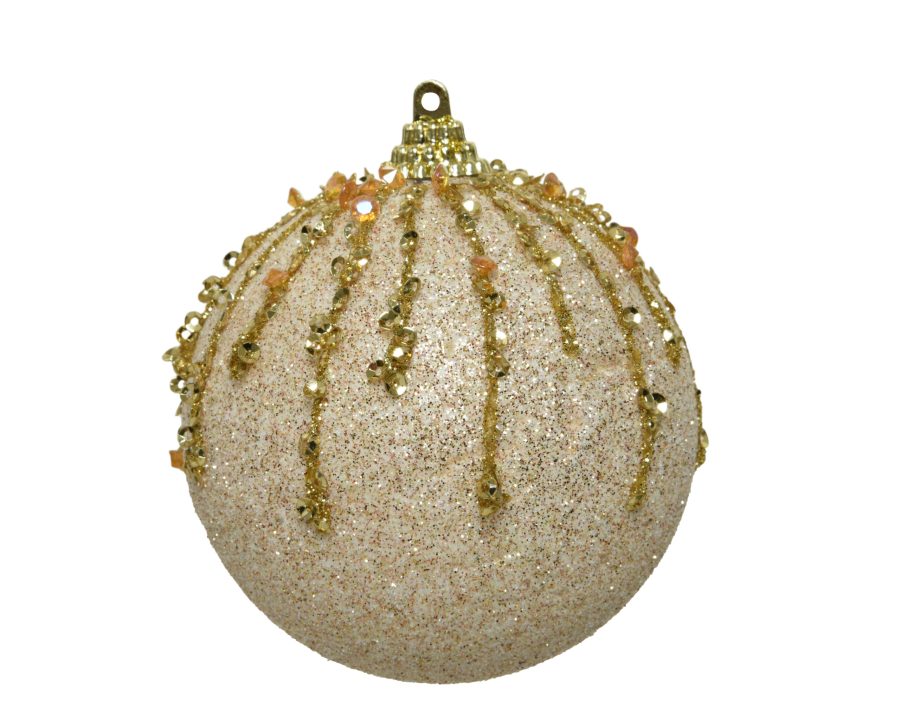 Diamond Glitter Drip Foam Bauble - Pearl