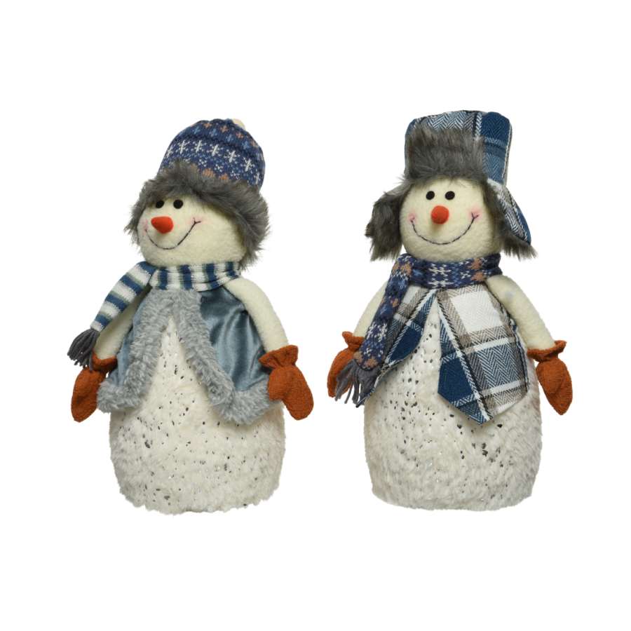 Blue & White Snowman Ornament