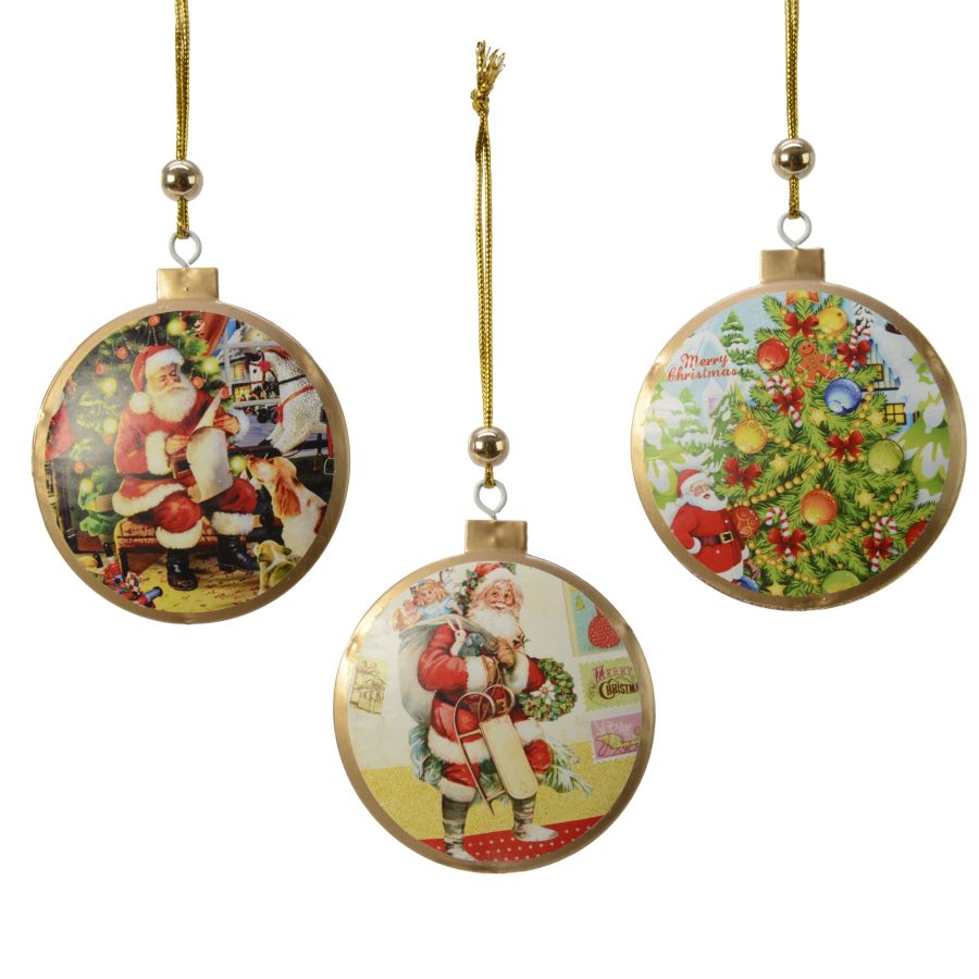 Iron Medallion Printed Christmas Ornament