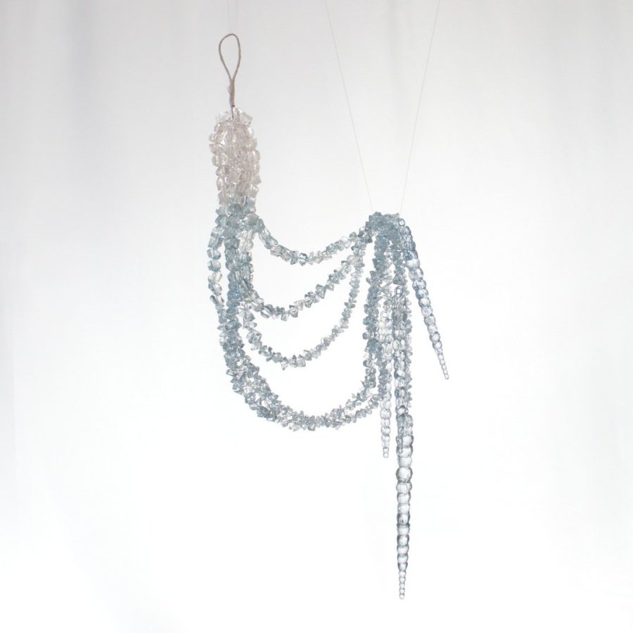 Acrylic Icicle With Blue Glitter