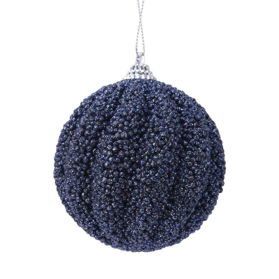 Navy Glitter Foam Bauble