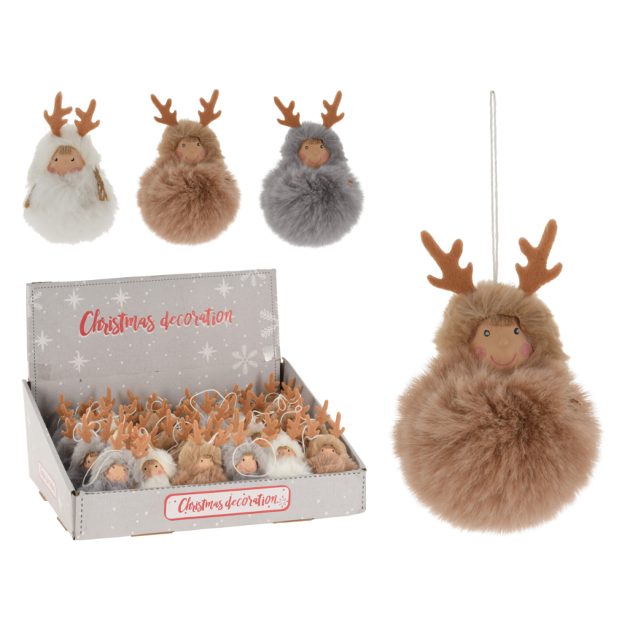 Girl Deer Hanging Decoration -3 Assorted Colours