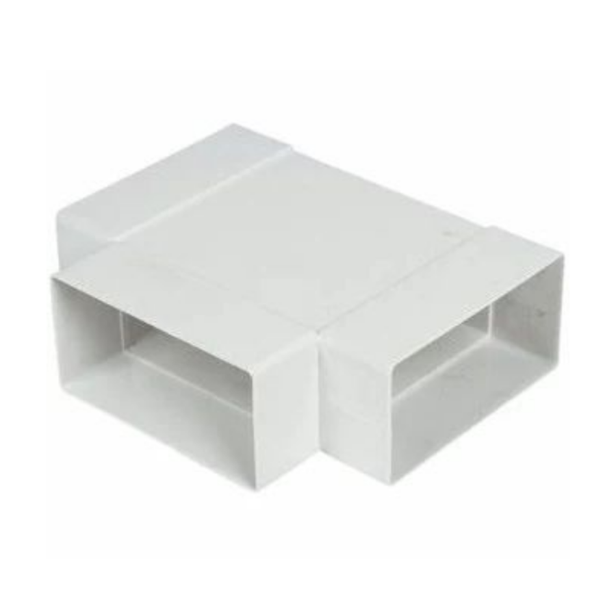 Horizontal Tee Piece Rectangular White 4"