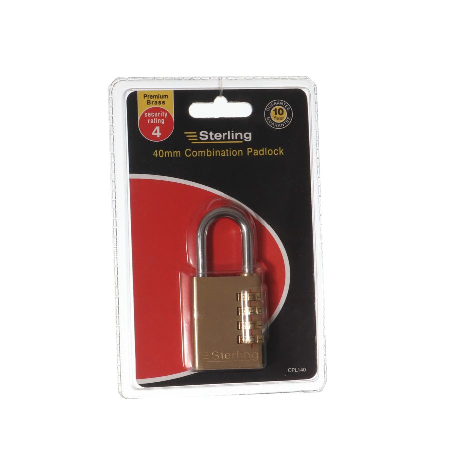 Sterling 40mm Combination Brass Padlock