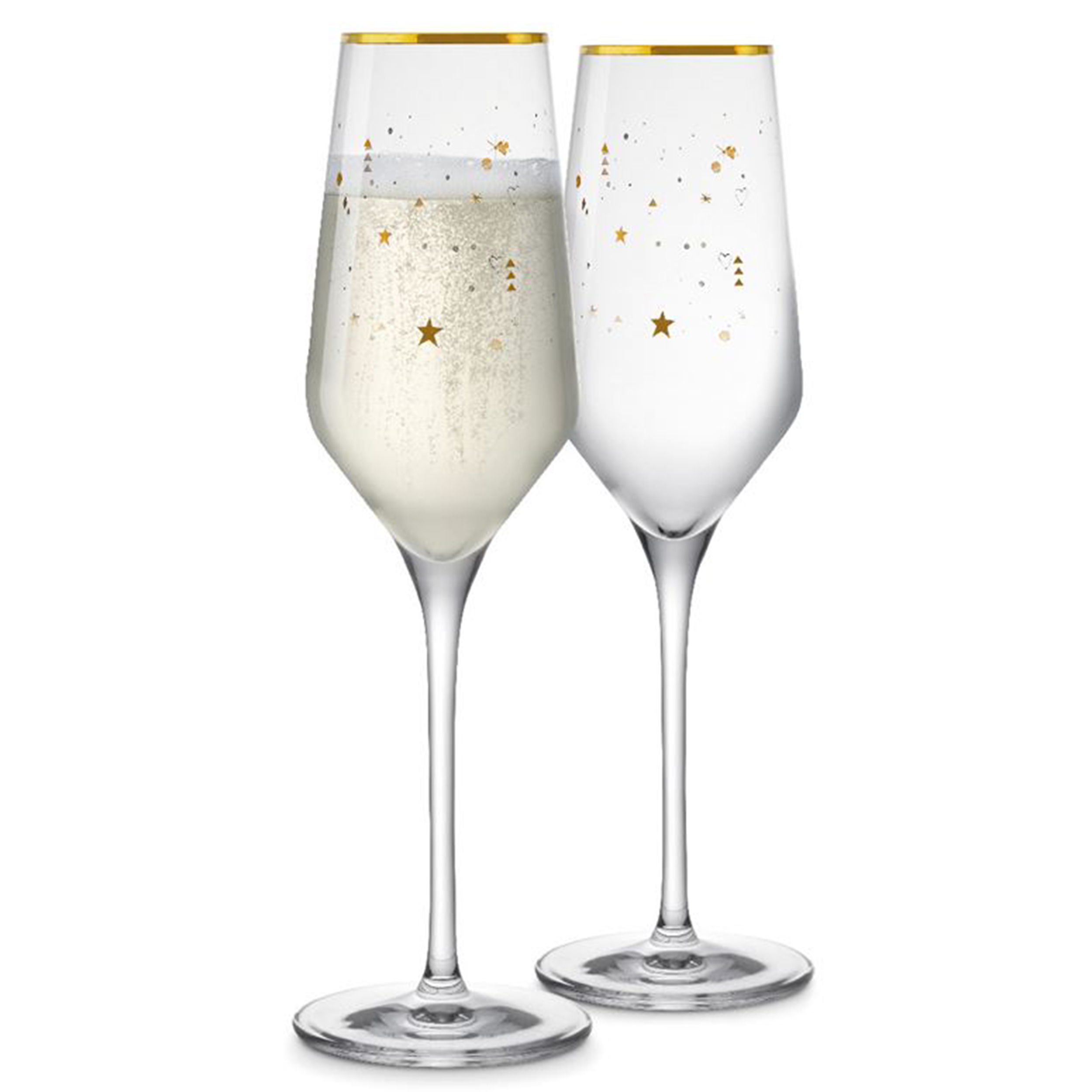 Vivo Limited Edition Gold Trim Champagne Flutes Set of 2 KELLYS