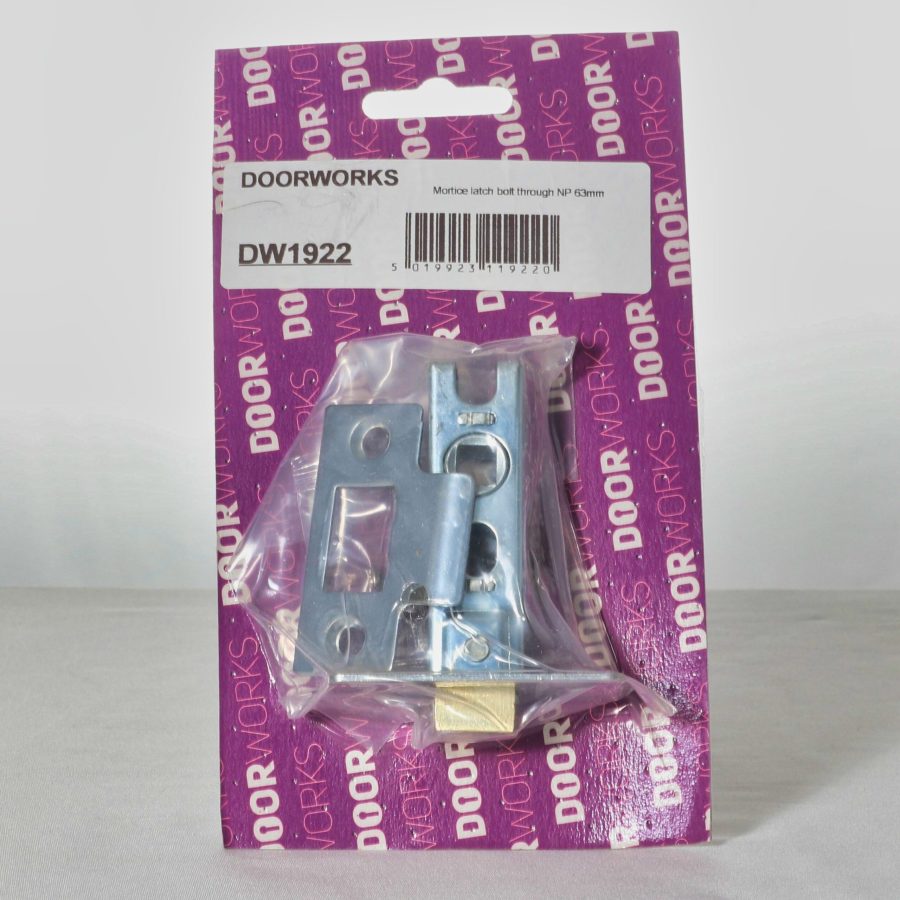 Dw Mortice Latch Bolt Through Nickel 63mm