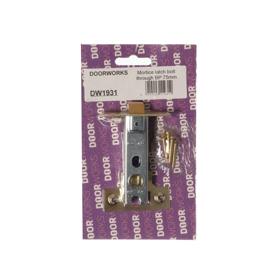 Doorworks Mortice Latch Bolt Through Brass 75mm