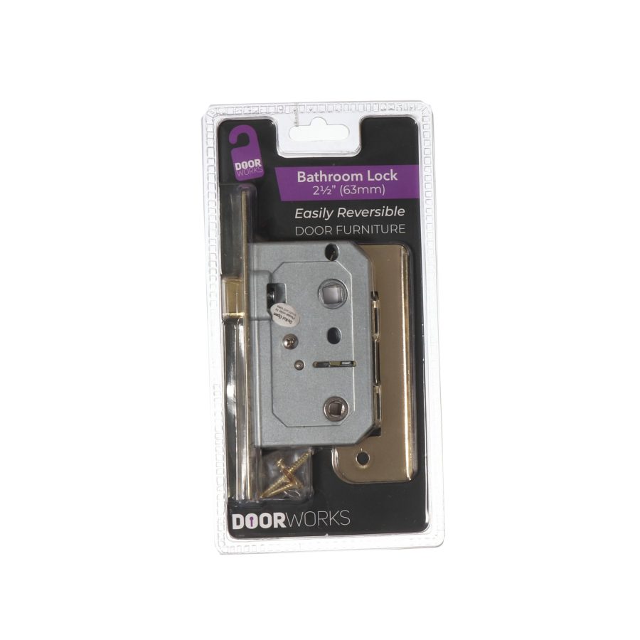 Door Works 2 Lever Bathroom Door Lock Brass