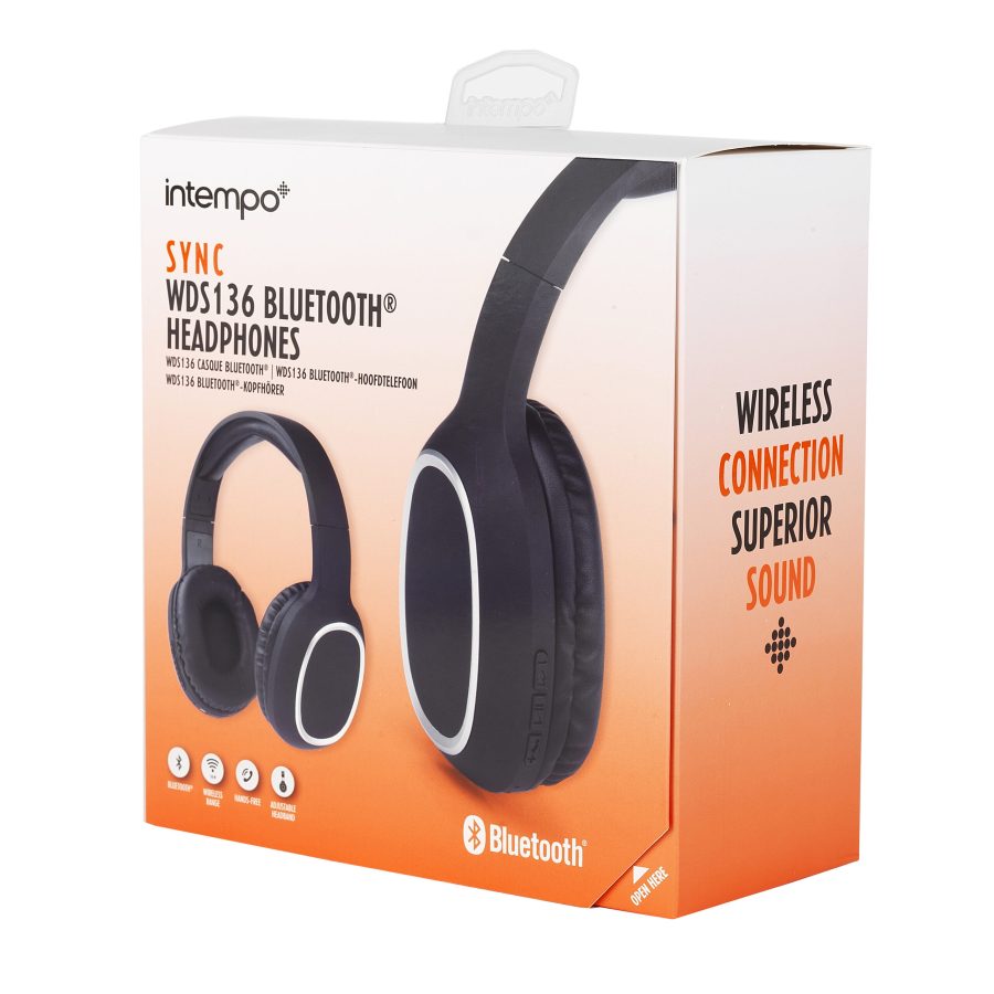 Intempo Sync Black Wireless Bluetooth Headphones - Image 2