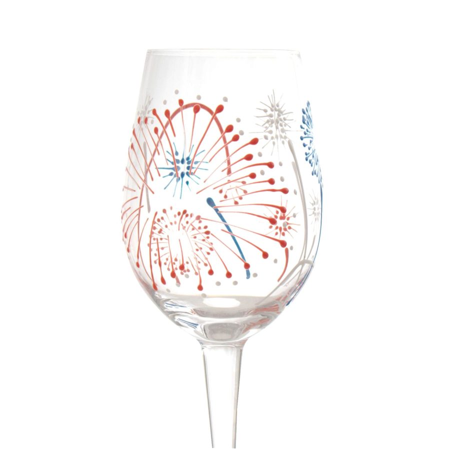 Enesco Fireworks Wine Glass