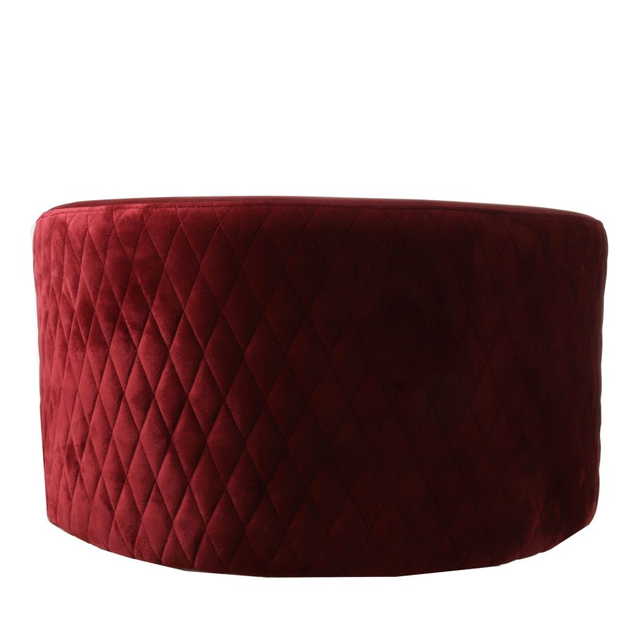 Koop Velvet Red Pouffe
