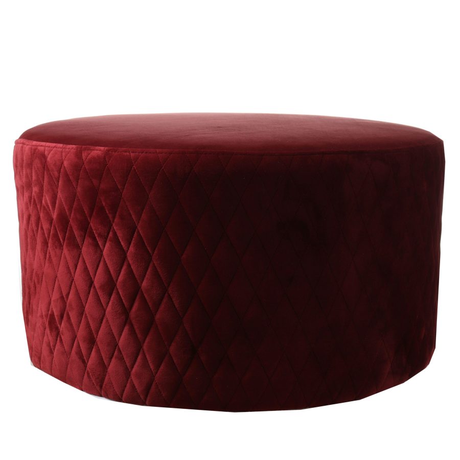 Koop Velvet Red Pouffe - Image 2