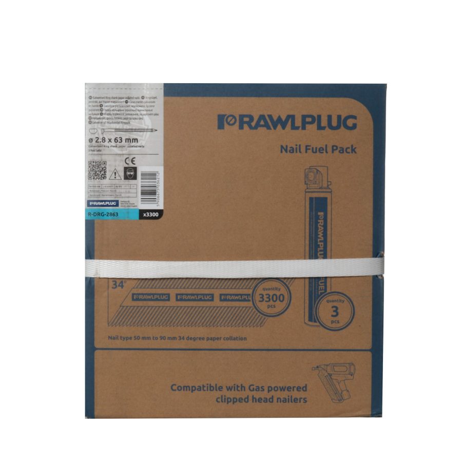 Gas Gun Nail GALV Rplug 63mm 3300 + Gas