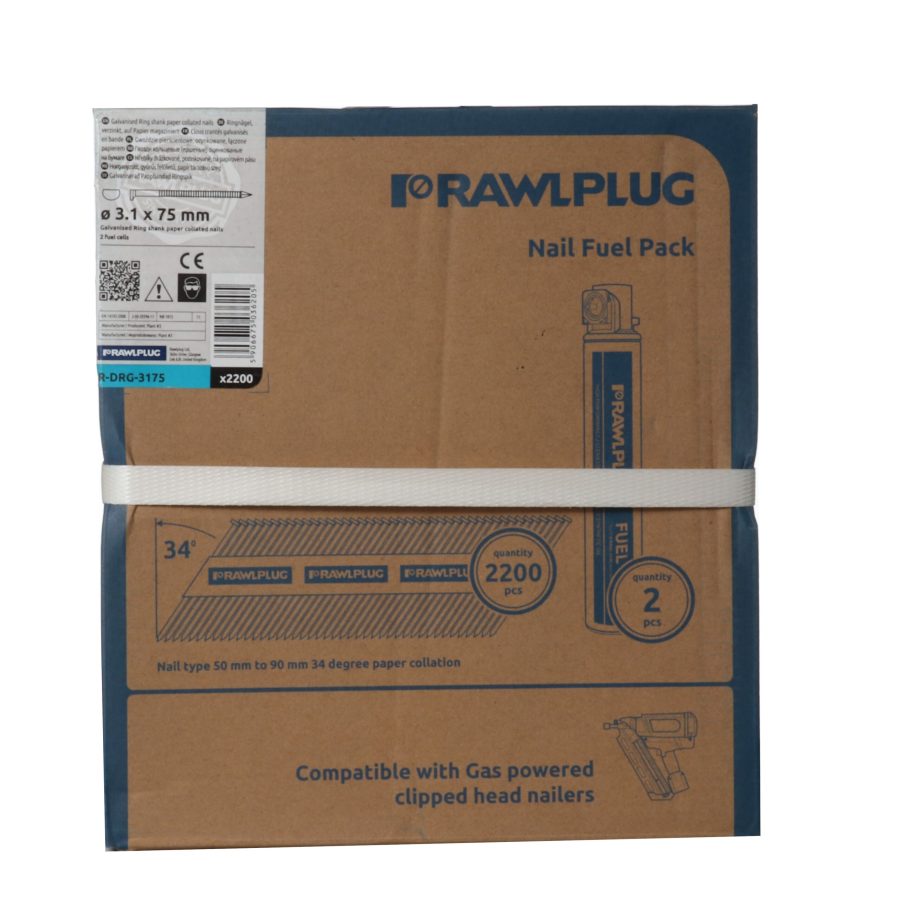 Rawlplug Galvanised Nail Fuel Pack 75mm