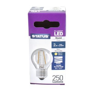 Status 2W ES LED Round Filament Bulb